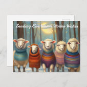 Versturen van ooi warme winterwensen briefkaart (Voorkant / Achterkant)