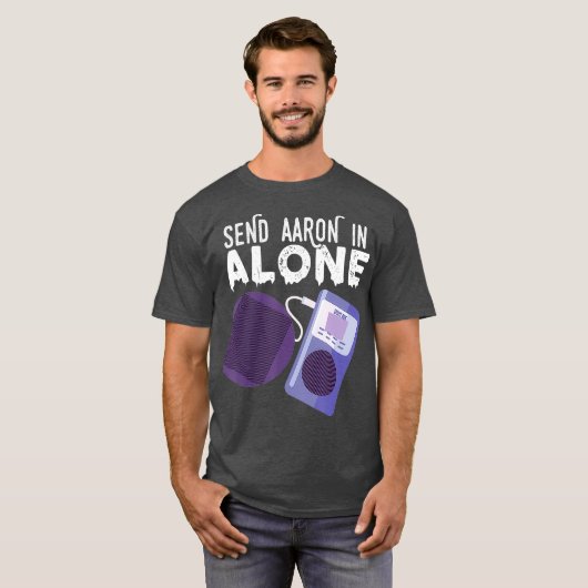 Verstuur Aaron in Alone Paranormal Ghost Hunting T-shirt (Voorkant volledig)