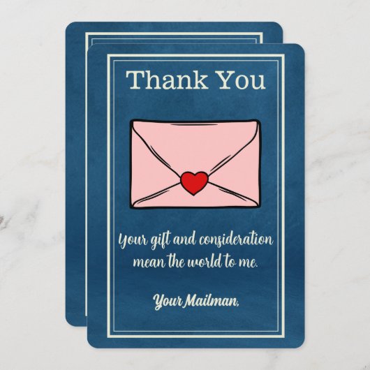 Verstuur Brievenvervoerder Postbus vervoerder Bedankkaart (Voorkant / Achterkant)