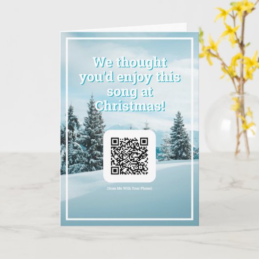 Verstuur een lied met QR-code op een kerst Kaart (Gele Bloem)
