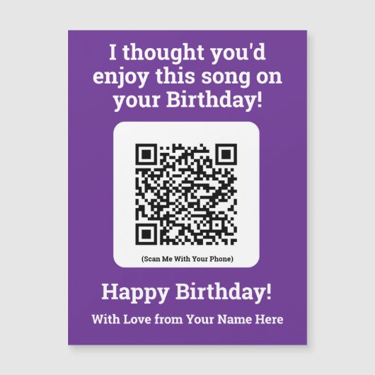 Verstuur een nummer met QR-code op een magnetische (Voorkant)