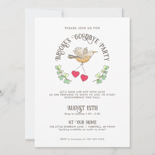 Verstuur met Liefde Afscheidsfeest Kaart (Voorkant)