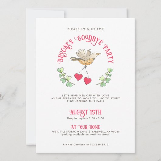 Verstuur met Liefde Afscheidsfeest Kaart (Voorkant)