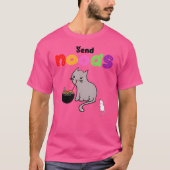 Verstuur Noods Kawaii Cat en Mouse. Kat Eet Noodle T-shirt (Voorkant)