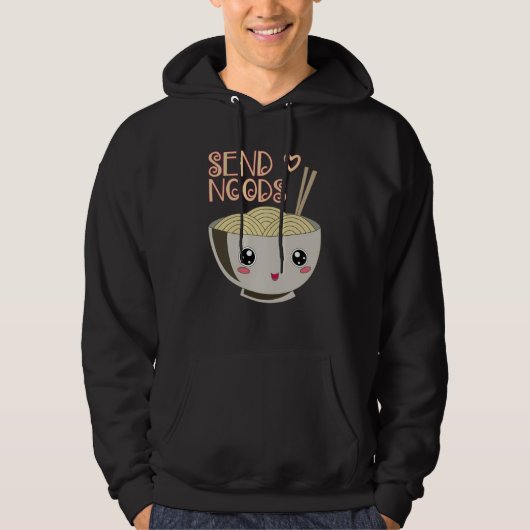 Verstuur Noods Kawaii Ramen Bowl Miso Noodle Soup Hoodie (Voorkant)