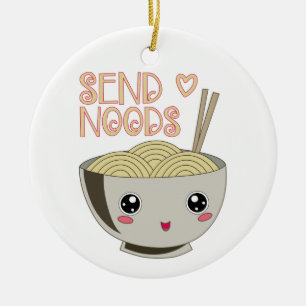 Verstuur Noods Kawaii Ramen Bowl Miso Noodle Soup  Keramisch Ornament