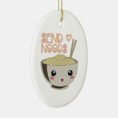 Verstuur Noods Kawaii Ramen Bowl Miso Noodle Soup  Keramisch Ornament (Rechts)