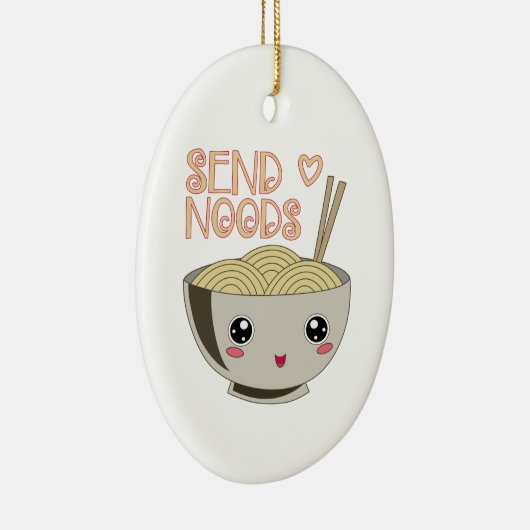 Verstuur Noods Kawaii Ramen Bowl Miso Noodle Soup  Keramisch Ornament (Rechts)