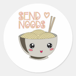 Verstuur Noods Kawaii Ramen Bowl Miso Noodle Soup  Ronde Sticker
