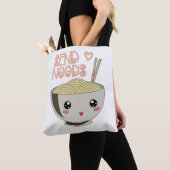 Verstuur Noods Kawaii Ramen Bowl Miso Noodle Soup Tote Bag (Dichtbij)