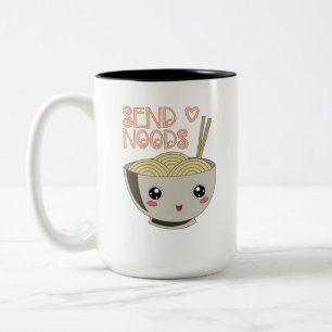 Verstuur Noods Kawaii Ramen Bowl Miso Noodle Soup  Tweekleurige Koffiemok