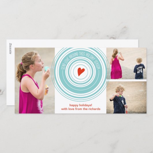 Verstuur uw liefde rond x3 feestdagenkaart (Voorkant / Achterkant)