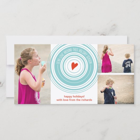 Verstuur uw liefde rond x3 feestdagenkaart (Voorkant)