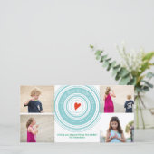 Verstuur uw liefde rond x4 feestdagenkaart (Staand voorkant)