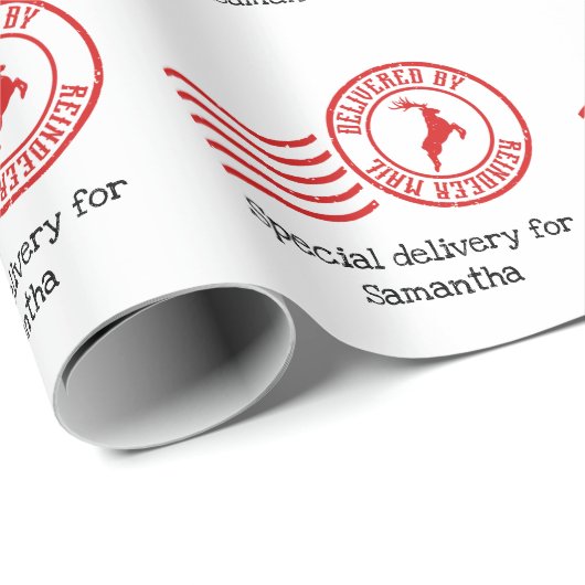 Verstuurd door Reindeer post schattig kerstfeest Cadeaupapier (Rol Hoek)