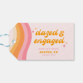 Versuft & Betrokken Groovy Roze & Oranje Bachelore Cadeaulabel (Achterkant Horizontaal)