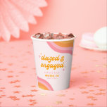 Versuft & Betrokken Groovy Roze & Oranje Bachelore Papieren Bekers<br><div class="desc">Dit felroze en oranje ontwerp is ideaal voor een groovy vrijgezellenfeest!</div>