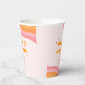 Versuft & Betrokken Groovy Roze & Oranje Bachelore Papieren Bekers (Links)