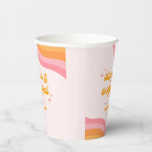 Versuft & Betrokken Groovy Roze & Oranje Bachelore Papieren Bekers (Rechts)