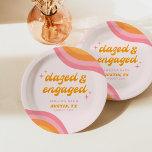 Versuft & Betrokken Groovy Roze & Oranje Bachelore Papieren Bordje<br><div class="desc">Dit felroze en oranje ontwerp is ideaal voor een groovy vrijgezellenfeest!</div>