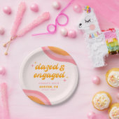 Versuft & Betrokken Groovy Roze & Oranje Bachelore Papieren Bordje (Feest)