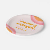 Versuft & Betrokken Groovy Roze & Oranje Bachelore Papieren Bordje (Gekanteld)