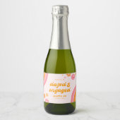 Versuft & Betrokken Roze & Sinaasappel Sparkling Wijnetiket (Voorkant)