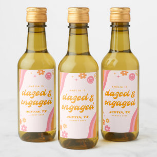 Versuft & Betrokken Roze & Sinaasappel Wijn Etiket