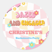 Versuft en betrokken Bachelorette Party Decor 70's Ronde Sticker (Voorkant)
