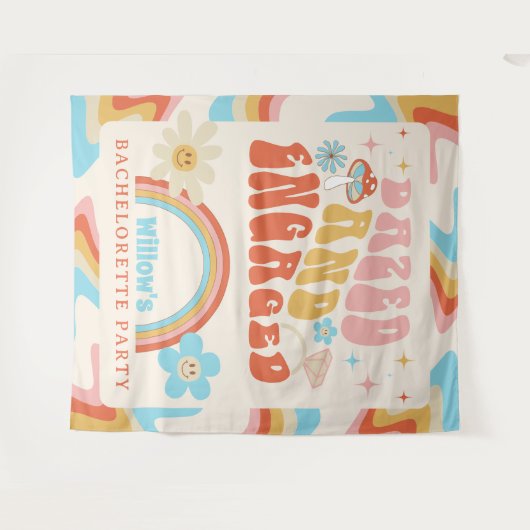 Versuft en betrokken Bachelorette Party Decor Wandkleed (Voorkant (horizontaal))