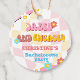 Versuft en betrokken Bachelorette Retro Groovy 70s Bedankjes Labels