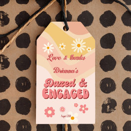 Versuft en betrokken groovy retro bachelorette gun cadeaulabel