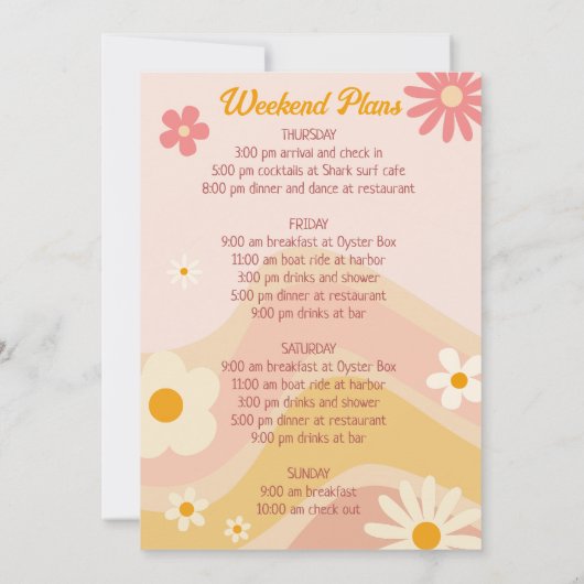 Versuft en betrokken groovy retro daisy vrijgezell kaart (Achterkant)