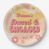 Versuft en betrokken groovy retro daisy vrijgezell papieren bordje (Voorkant)