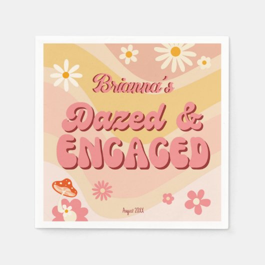 Versuft en betrokken groovy retro daisy vrijgezell servet (Voorkant)