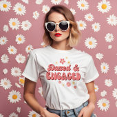 Versuft en betrokken groovy retro daisy vrijgezell t-shirt