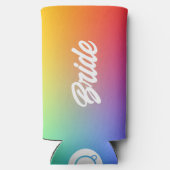 Versuft en betrokken Retro Rainbow Bachelorette Seltzer Blikjeskoeler (Achterkant)