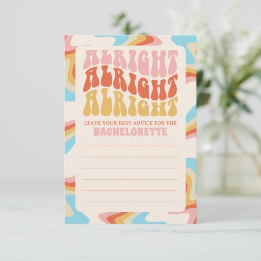 Versuft en betrokken vrijgezellenspel advieskaart (Staand voorkant)