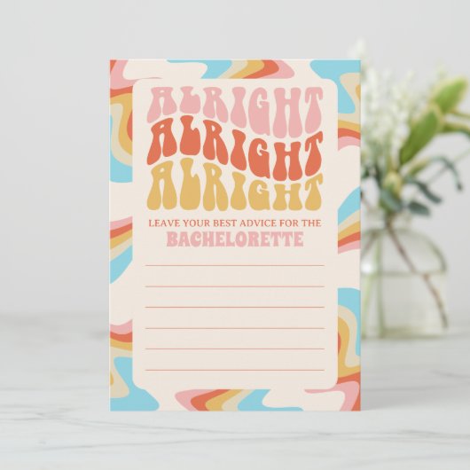 Versuft en betrokken vrijgezellenspel advieskaart (Staand voorkant)