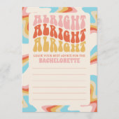 Versuft en betrokken vrijgezellenspel advieskaart (Voorkant)