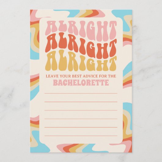 Versuft en betrokken vrijgezellenspel advieskaart (Voorkant)