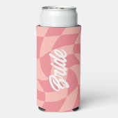 Versuft en verloofd Retro Checkerboard Bachelorett Seltzer Blikjeskoeler (Seltzer Achterkant)