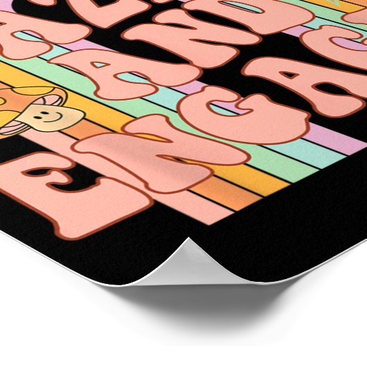 Versufte en verloofde Groovy Rainbow Team Bride Ba Poster (Hoek)