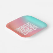 Versufte en verloofde roze Aqua Retro tekst Papieren Bordje (Gebogen)