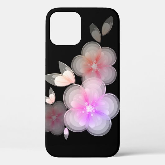 Vertaalbare bloemen op zwarte Hoesje-Mate iPhone d Case-Mate iPhone Case (Achterkant)