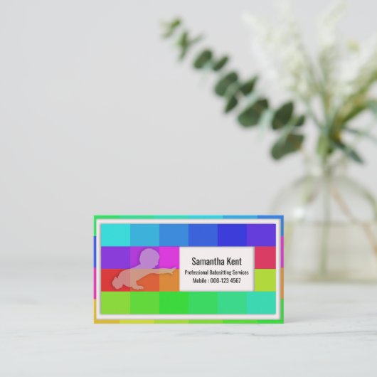 Vertaald Baby kruipend Visitekaartje (Staand voorkant)