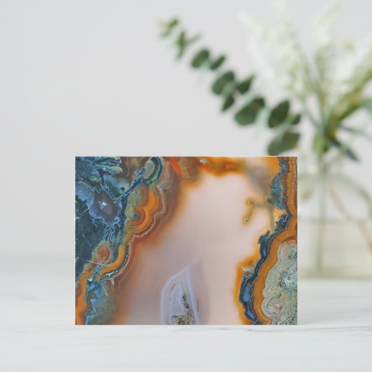 Vertaald Blauwgroen en roest Agate Briefkaart (Staand voorkant)