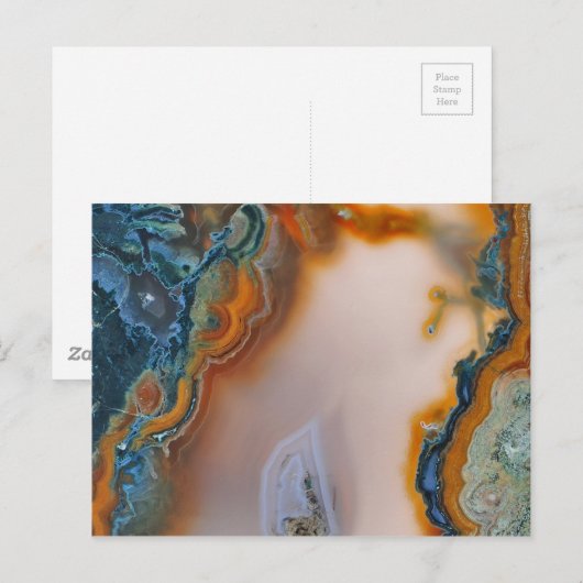Vertaald Blauwgroen en roest Agate Briefkaart (Voorkant / Achterkant)