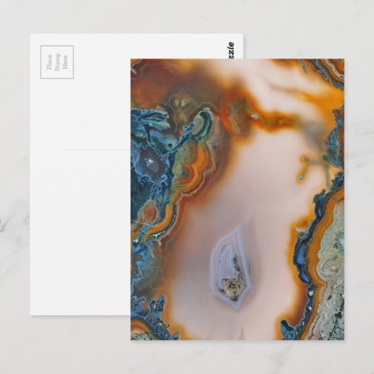 Vertaald Blauwgroen en roest Agate Briefkaart (Voorkant / Achterkant)