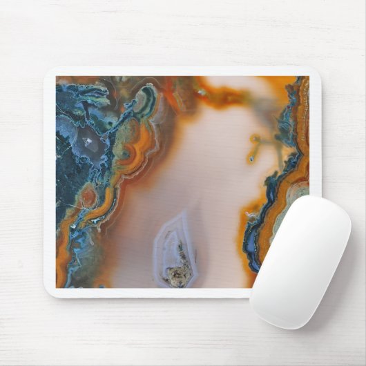 Vertaald Blauwgroen en roest Agate Muismat (Met muis)